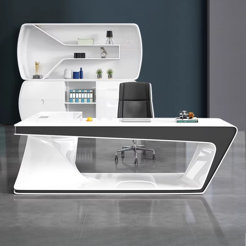 Modern minimalist L shaped des - Office Tech Design ulasan dan harga