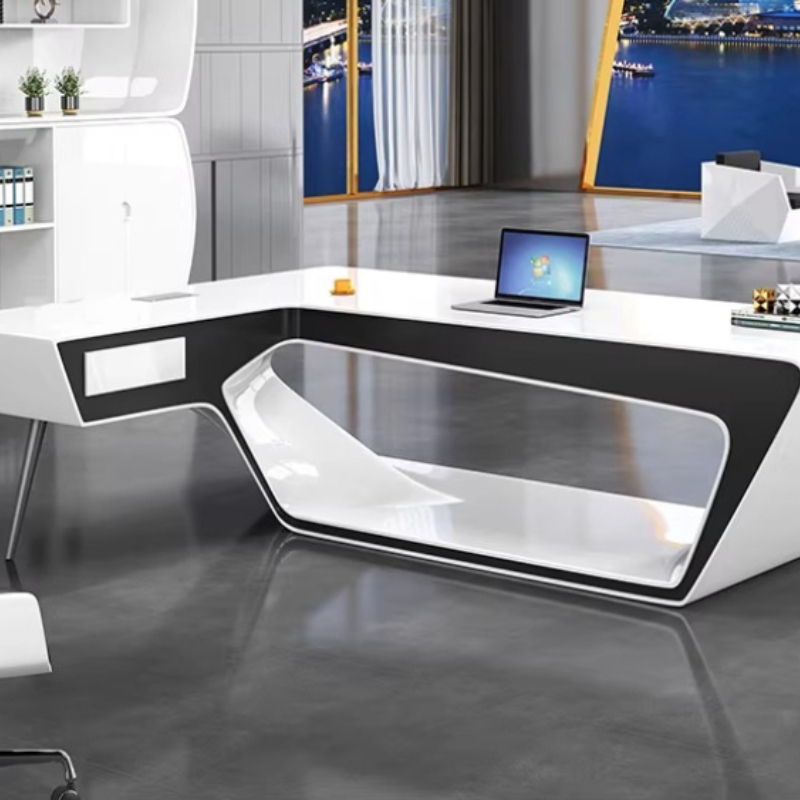 Modern minimalist L shaped des - Office Tech Design ulasan dan harga