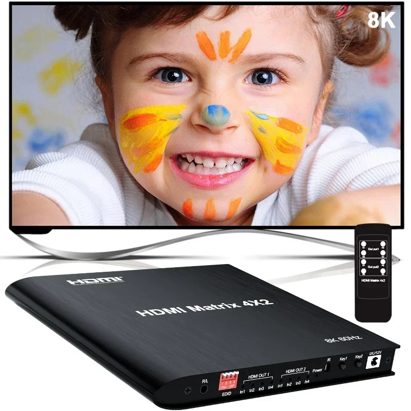 8K 4x2 HDMI2.1 Matrix Video Di - Hdmi Matrix Switch ulasan dan harga
