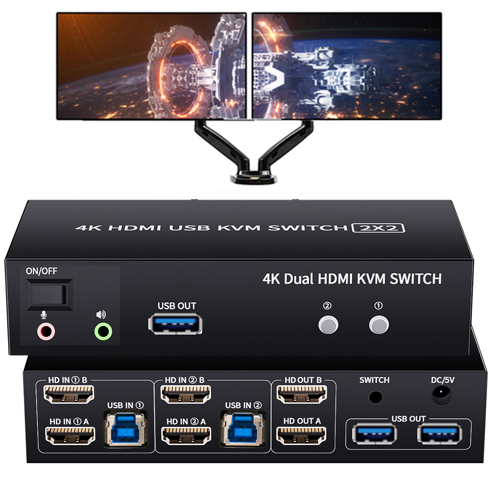 Dual Monitor HDMI KVM Switch 2 - Hdmi Matrix Switch ulasan dan harga