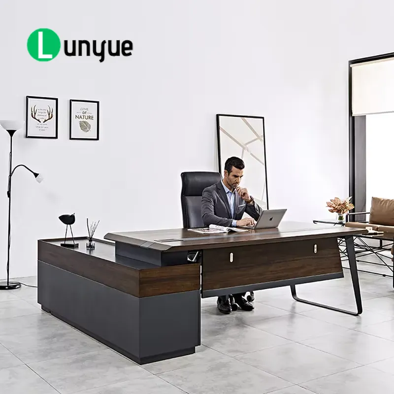 Modern L Shaped Executive Desk - Office Tech And Space ulasan dan harga