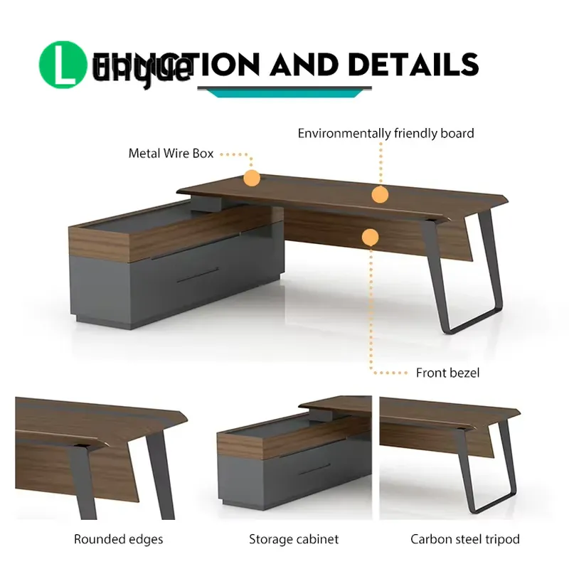 Modern L Shaped Executive Desk - Office Tech And Space ulasan dan harga