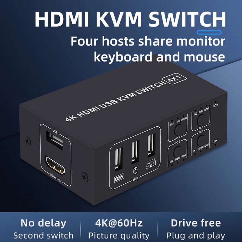 4K HDMI KVM Switch 4 in 1 out  - Hdmi Matrix Switch ulasan dan harga