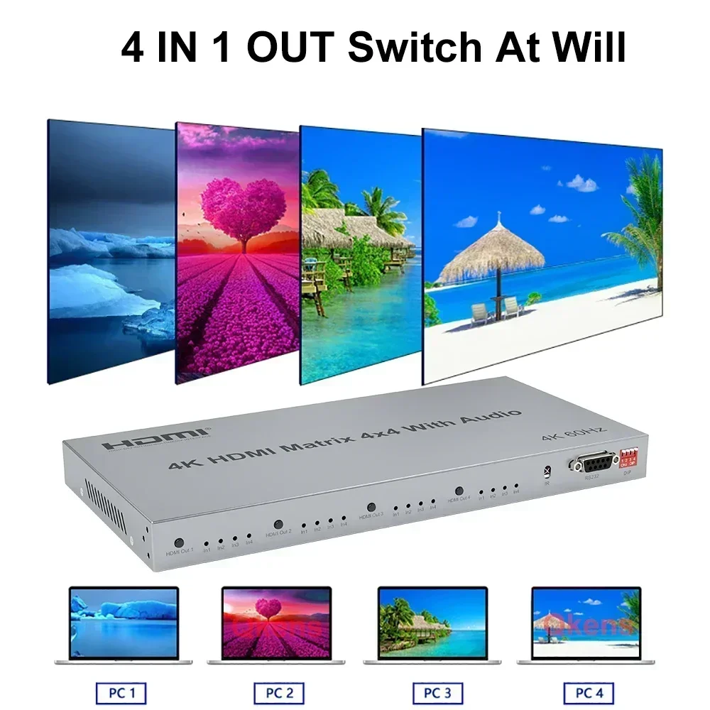 4K 60Hz 4x4 HDMI Matrix with R - Hdmi Matrix Switch ulasan dan harga